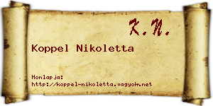 Koppel Nikoletta névjegykártya