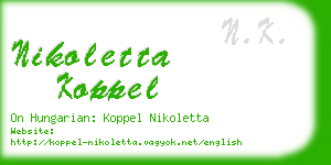 nikoletta koppel business card